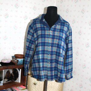 Vintage Pendleton Wool Button Down Shirt, 100% Virgin Wool, Boys XL